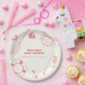 Neutrale moderne Nautical Fishing Boy Baby Shower Pappteller (Party)