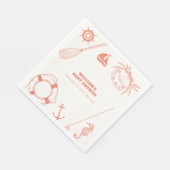 Neutrale moderne Nautical Fishing Boy Baby Shower Serviette (Ecke)