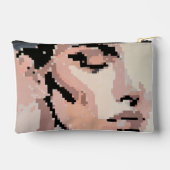 Neutrale moderne Porträts Pixel Art Zubehörtasche (Rückseite)