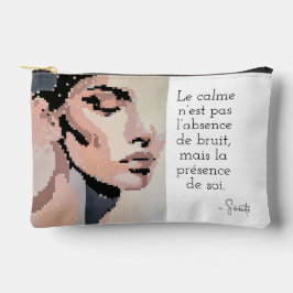 Neutrale moderne Porträts Pixel Art Zubehörtasche