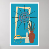 Neutrale moderne Wohngestaltung Mitte des Jahrhund Poster (Vorne)