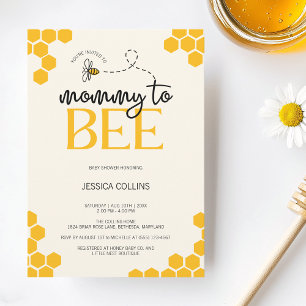 Neutrale Mommy to Bee Baby Shower Einladung