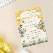 Neutrale Mommy to Bee Watercolor Baby Shower