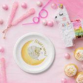 Neutrale Mond-Baby-Party Editable Pappteller (Party)