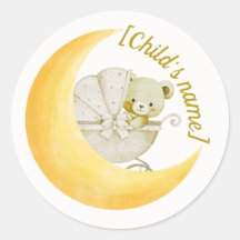 Neutrale Mond-Baby-Shower-Umschlag-Aufkleber editi
