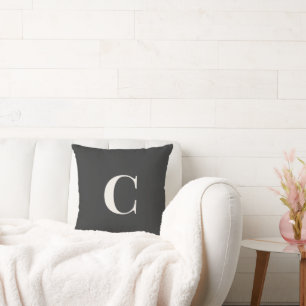 Neutrale Monogramm-Schlafzimmer-Kissen Elfenbein Kissen