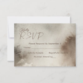 Neutrale Moody RSVP-Karte Ethereal Wasserfarbe RSVP Karte