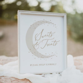 Neutrale Moon Baby Dusche Süßigkeiten und Leckerei Poster