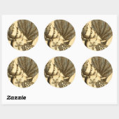 Neutrale Muscheln und Korallensammlung Runder Aufkleber (Blatt)