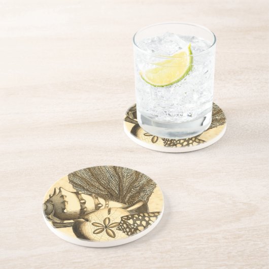 Neutrale Muscheln und Korallensammlung Untersetzer (Seite)