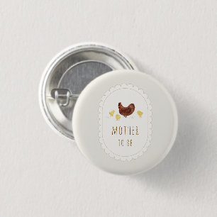 Neutrale Mutter-wird-Boho-Farm-Huhn-Baby-Party Button