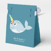 Neutrale Narwhal Ocean Baby Shower Geschenkschachtel (Rückseite)