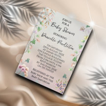 Neutrale Naturinspirierte Babyparty-Einladung