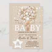 Neutrale niedliche Bärendusche Einladung (Vorne/Hinten)