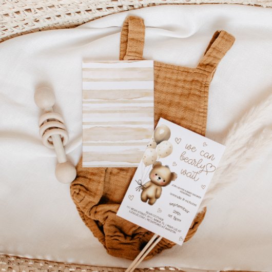 Neutrale niedliche Bärendusche Einladung