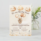 Neutrale niedliche Bärendusche Einladung (Stehend Vorderseite)