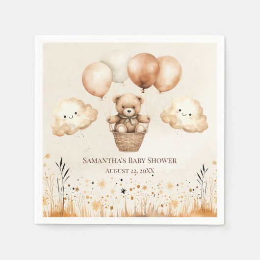 Neutrale niedliche Bärendusche Serviette (Vorderseite)