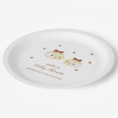 Neutrale Niedliche Dusche Pappteller (Schrägansicht)