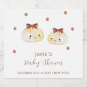 Neutrale Niedliche Dusche Schaumweinetikett (Einzelnes Label)