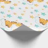 Neutrale Niedliche Giraffe & Stars Kinderdusche Geschenkpapier (Ecke)