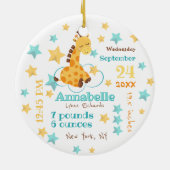 Neutrale Niedliche Giraffe-Sterne für Jungtiere Keramik Ornament (Hinten)