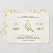 Neutrale ockergrüne Rustikale Einsatzpartei Einladung (Vorne/Hinten)