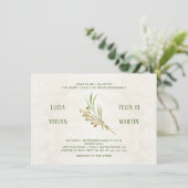 Neutrale ockergrüne Rustikale Einsatzpartei Einladung (Stehend Vorderseite)