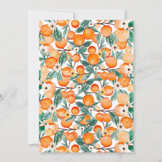 Neutrale Orange Citrus Baby Dusche Einladung (Rückseite)