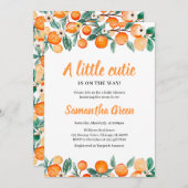 Neutrale Orange Citrus Baby Dusche Einladung (Vorne/Hinten)