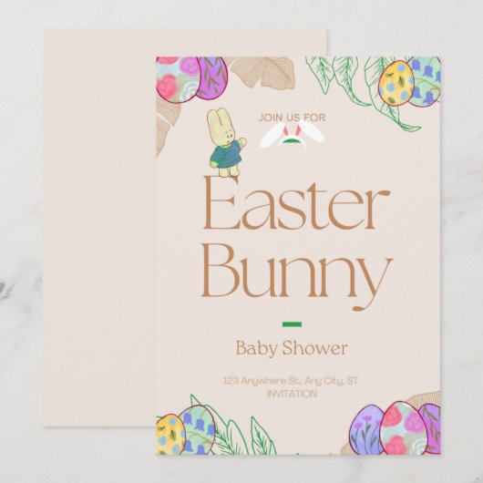 Neutrale Ostersonnendusche Einladung (Vorne/Hinten)