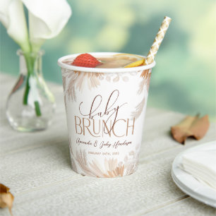 Neutrale Pampas-Baby-Brunch-Baby-Party Pappbecher