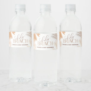 Neutrale Pampas-Baby-Brunch Wasserflaschenetikett