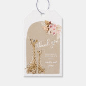 Neutrale Pampas Grass Giraffe Kinderdusche Geschenkanhänger (Vorderseite)