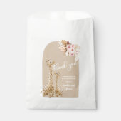 Neutrale Pampas Grass Giraffe Kinderdusche Geschenktütchen (Vorderseite)
