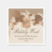 Neutrale Pampas Grass Teddy Bear Babydusche Serviette (Vorderseite)