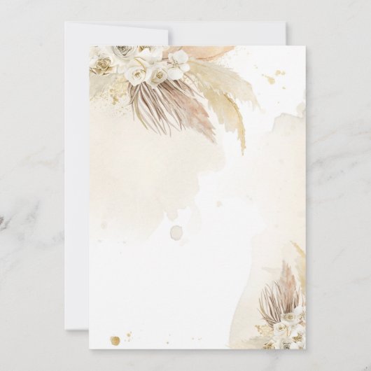 Neutrale Pampas Grass Virtual Baby Shower Einladung (Rückseite)