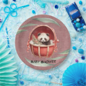 Neutrale Panda Bear Red Baby Shower Pappteller (Party)