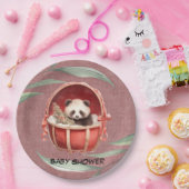 Neutrale Panda Bear Red Baby Shower Pappteller (Party)