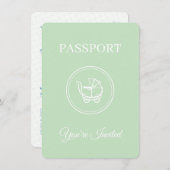 Neutrale Passport-Reisespieldusche Einladung (Vorne/Hinten)