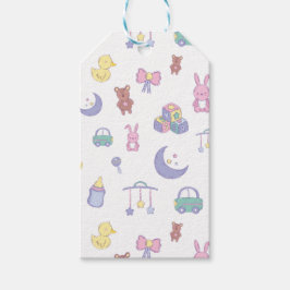 Neutrale Pastel-Babydusche Geschenkanhänger