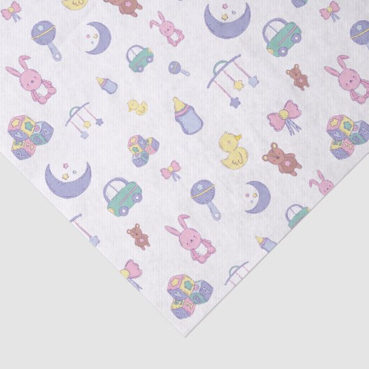 Neutrale Pastel-Babydusche Seidenpapier (Ausschnitt)