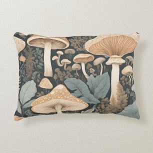 Neutrale Pastell-Pilz-Wald-Natur-Kunst Dekokissen