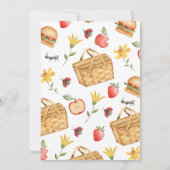 Neutrale Picnic-Babydusche Einladung (Rückseite)