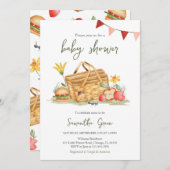 Neutrale Picnic-Babydusche Einladung (Vorne/Hinten)