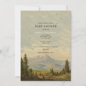 Neutrale Pinienwalddusche Einladung (Vorderseite)