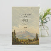 Neutrale Pinienwalddusche Einladung (Stehend Vorderseite)