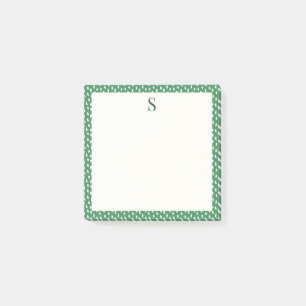 Neutrale Pinselstriche Elegantes Monogramm Blattgr Post-it Klebezettel