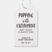 Neutrale Popcorn-Liebesmarken, Babydusche Geschenkanhänger (Vorderseite)