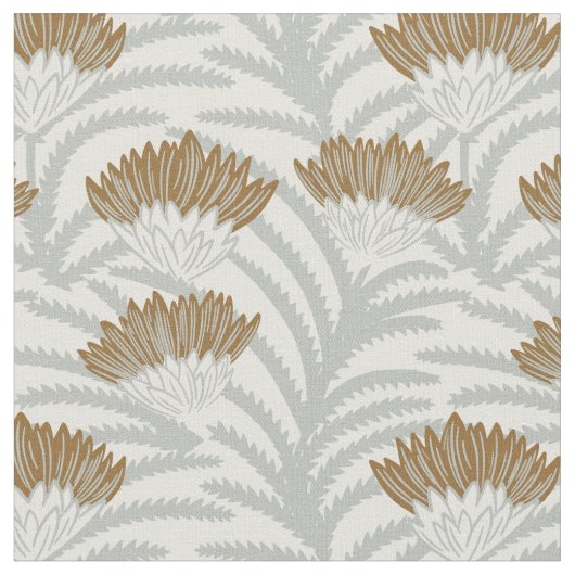 Neutrale Protea-Reben in salbeiblau Stoff (Nahaufnahme)