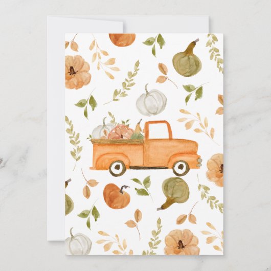 Neutrale Pumpkin-Baby-Dusche Einladung (Rückseite)